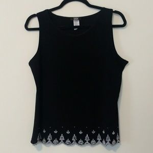 MSK Beaded Scalloped Dress Tank